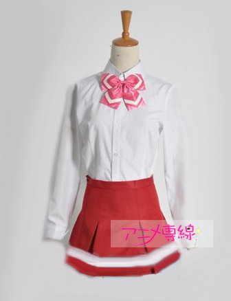 ４月新番コスプレ　アニメ　革命機ヴァルヴレイヴ　指南 ショーコ（さしなみ ショーコ）咲森学園　女子制服　衣装　徽章付き  男性Mサイズ