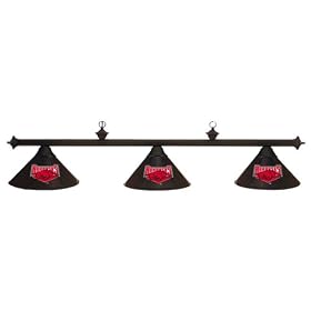 Arkansas Razorbacks 3pc BLACK METAL SHADE POOL TABLE LIGHT LAMP