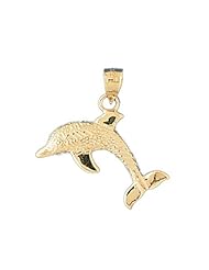 Dazzlers Solid 14 karats gold Dolphin Charm Pendant Available in three colors from jewelsberry (weights: 1.7 grams only)