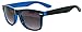 Classic Retro Vintage Two -Tone (Black-Blue) Sunglasses Smoke Lenses