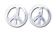 Peace Sign Solid Sterling Silver Small Post Earrings