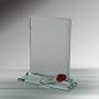 Crystal Picture Frame with Red Rose in Velvet Box, 7 Inches, Handcrafted