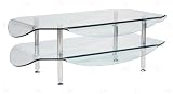 Aragon Modern Glass Top Coffee Table (Silver)