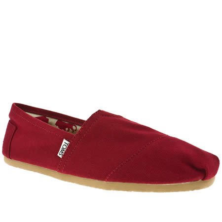 Toms Classic - 9 Uk - Red - Fabric