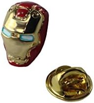 Men's Gold And Red Iron Man Tie Tack Lapel Pin