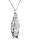 Cheeky Monkey Emperor Penguin Pendant, Stone recycled diamonds