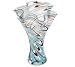 BLUE AND BROWN BLOWN GLASS VASE HOME DECOR