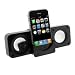 Black Portable Folding Stereo Speaker for AT&T Apple IPhone 3Gs 3rd Generation Smartphone