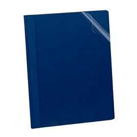 Oxford 55838 Clear Front Report Covers with Dark Blue Leatherette Back, 25 per Box