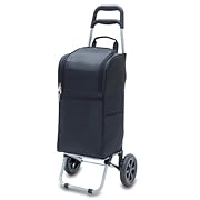 Picnic Time Insulated Cart Cooler with Wheeled Trolley, Black
