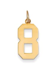 14k Yellow Gold Medium Polished Number 8 Charm Pendant. Metal Wt- 0.79g