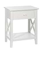 J-LINE Mesita De Noche Blanco