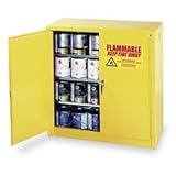 Eagle YPI-32 Yellow 18 Gauge Steel Standard 40 Paint/Ink Safety Cabinet with 2 Doors Manual Close, 40 gallon Capacity, 44 Height, 43 Width, 18 Depth
