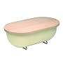 Typhoon Capsule Gloss Cream Steel Bread Bin with Reversable Beech Chopping Board Lid