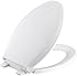 KOHLER K-4636-0 Cachet Quiet-Close with Grip-Tight Bumpers Elongated Toilet Seat, White