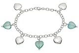 18 Carat Chalcedony Sterling Silver Heart Bracelet