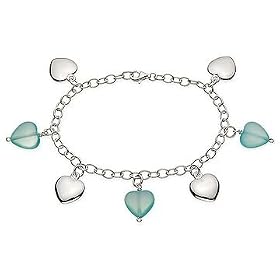 18 Carat Chalcedony Sterling Silver Heart Bracelet by
