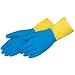 Liberty 2570SP Neoprene/Latex Liquid Proof Unsupported Glove with Flock lined, Chemical Resistant, 28 mil Thickness, 13" Length, X-Large, Blue/Yellow (Pack of 12)