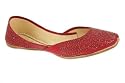 Unze Indian Slippers (khussa) - L13128-Red-8.0