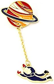2 x NEW Girls Women Cute Omelette Planet Clouds Cat Brooch Collar Pin Jewelry Gift Pattern:01 &amp; astronaut