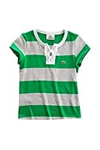 Girl's Short Sleeve Bi-Color Stripe T-Shirt with Tie Closures