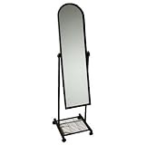 Produkt-Bild: Standspiegel mit Rollen schwarz 160cm