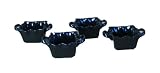BIA Cordon Bleu Wavy 5-Ounce Square Ramekins, Set of 4, Black