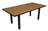 Polywood Euro All-Weather Rectangle Dining Table, Black with Plastique Slat ....