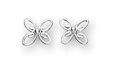Sterling Silver Flower Design Stud Earrings