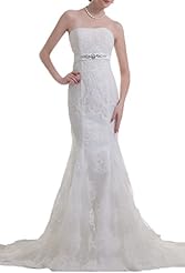Strapless Lace Mermaid  Dress with a Court Train 