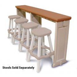 Confer Plastics Leisure Accents 74 Outdoor Patio Bar LAB7436-R (Redwood) (36H x 74W x 12D) by 