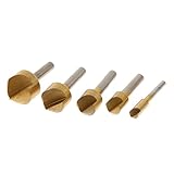 【ノーブランド品】面取り装置82°　木材　金属用　皿穴　パワー　ドリル　ビット　6,10,13,16,19mm　5Pcs セット
