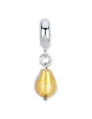 Sterling Silver s Gold Italian Murano Dangle Bead by Reflection Beads, Best Quality Free Gift Box Satisfaction Guaranteed
