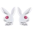 Officially Licensed PLAYBOY Rabbit Head Pink Gem Stud Earrings