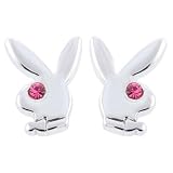 Officially Licensed PLAYBOY Rabbit Head Pink Gem Stud Earrings