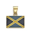 14k Enamel Jamaica Flag Pendant