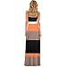 Tenworld Women Boho Spaghetti Strap Splicing Stripes Long Maxi Dress Party Dress (S = US 4)