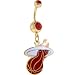 NBA Miami HEAT Double Ruby Red Gem Gold Belly Ring