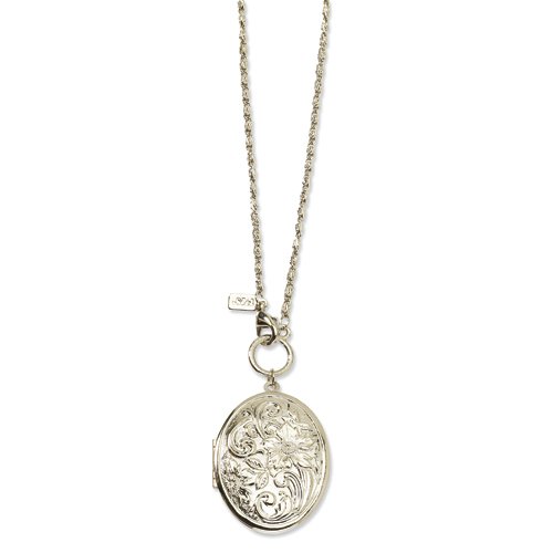 Silver-tone Floral Locket 28\