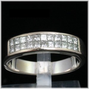 31e8z4SKfJL 14k White Gold .88 CTW Princess Cut Diamond