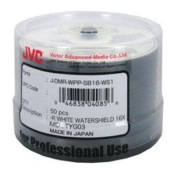 300 JVC Taiyo Yuden 16X DVD-R 4.7GB Water Shield White Inkjet Hub Printable