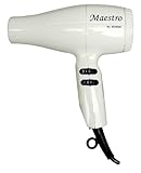 Elchim Maestro WHITE Extra Lightweight Professional Hair Dryer with 2 Speeds & 5 Temperatures (MADE IN ITALY) Color: WHITE