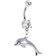 Silver Dolphin Belly Ring
