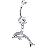 Silver Dolphin Belly Ring