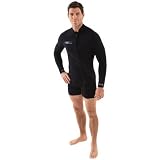 NeoSport Wetsuits Men's Premium Neoprene 7mm Step-In Jacket,All Black,Medium
