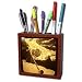 Scenes from the Past Magic Lantern Slides - Vintage Swiss Man Blowing a Giant Alpine Horn - Tile Pen Holders-5 inch tile pen holder