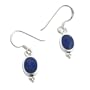 Simple Elegant Blue Lapis Sterling Silver Hook Earrings