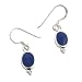 Simple Elegant Blue Lapis Sterling Silver Hook Earrings