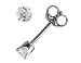 Diamond Solitaire Stud Earrings 1/5 ctw in 14K White Gold
