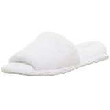 Dearfoams Womens Microfiber Terry Scuff,White,Large